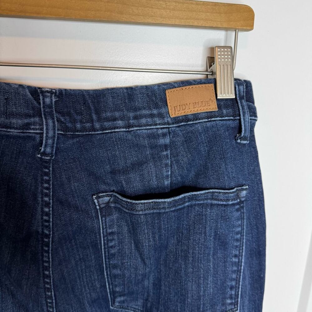 Judy Blue Pull On Super Flare Dark Wash High Rise Jeans Size 13/31 - Picture 6 of 8